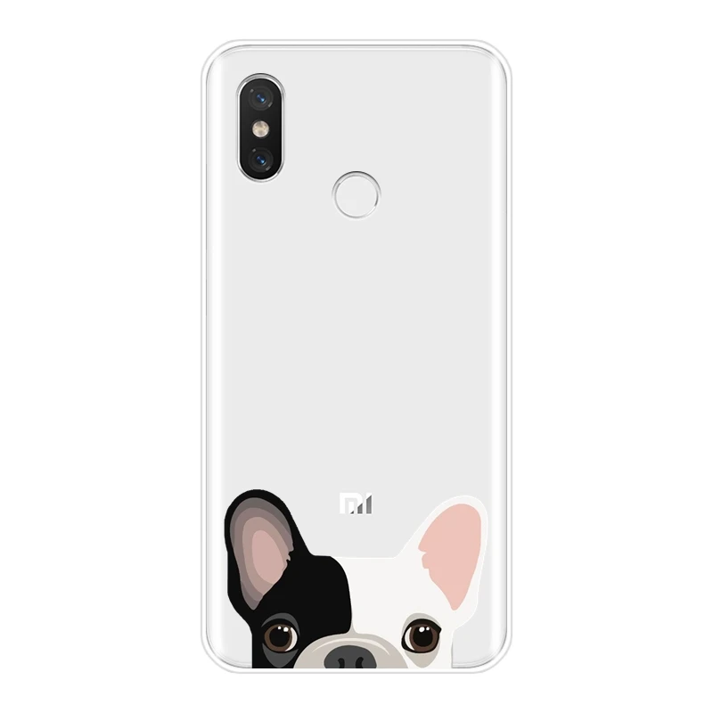 Телефонный чехол для Xiaomi Mi 5 5C 5S 5X 6 6X Plus 8 SE силиконовый с Мопсом собакой мягкая
