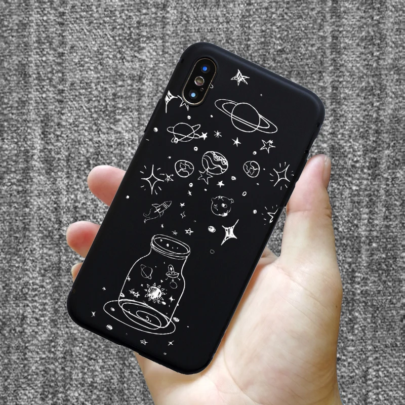 SY0088 Модный силиконовый чехол с узором для iPhone 11 pro 7 6 6S 8 Plus X 5 S 5S SE XS Max XR матовый чехол для мобильного телефона с изображением Звезды Луны - Цвет: SY0088