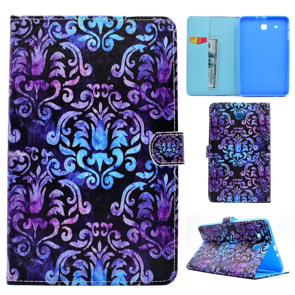 Ультратонкий чехол книжка из искусственной кожи с принтом для Samsung Galaxy Tab E 9 6 T560 T561