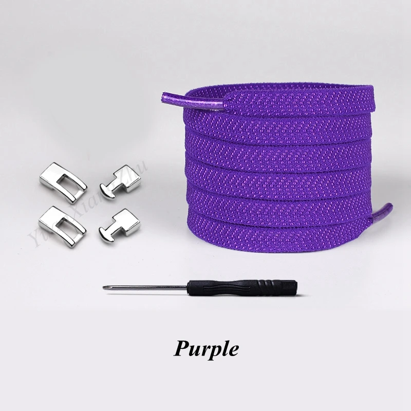 Purple 1 второй быстрый без галстука шнурки эластичный крест пряжки шнурки дети взрослые унисекс кроссовки шнурки ленивые шнурки - Цвет: Purple
