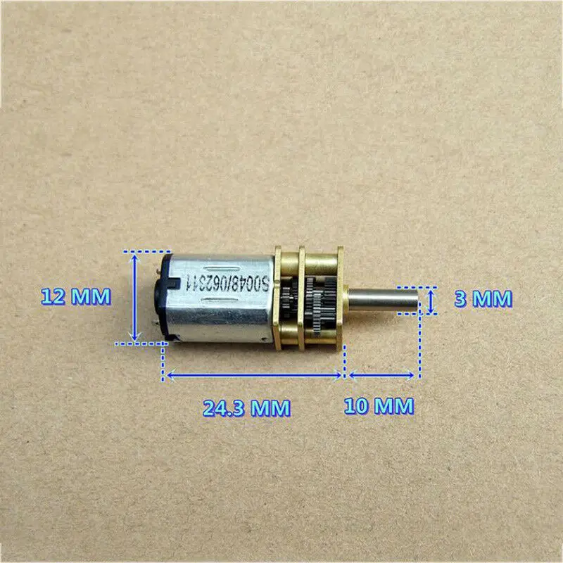 Микро двигатель N20 DC 3V 5V 6V 90RPM маленький мини 12mm полностью металлическая коробка