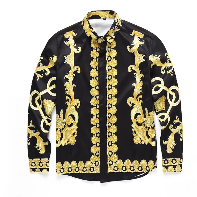 2018 Hot Popular Spring And Autumn Men's Printed Shirt Men Casual 3D Shirts Long Sleeve M-2XL | Мужская одежда