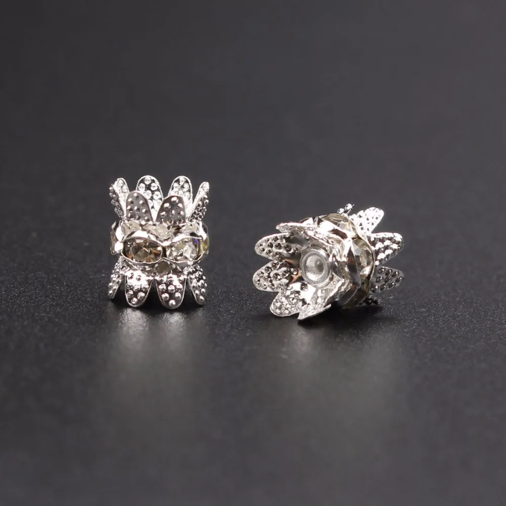 20 шт./лот, 9,5*7,8 мм, милые бусины, колпачки золотого/серебряного цвета, корона, сделай сам, аксессуары, горка, очаровательные бусины, колпачки для изготовления ювелирных изделий