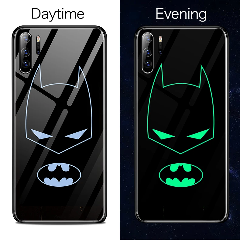 Coque Marvel Железный человек Веном светящийся стеклянный чехол для телефона для huawei P30 P20 mate Honor 30 20 Pro Lite чехол Капитан Америка Бэтмен