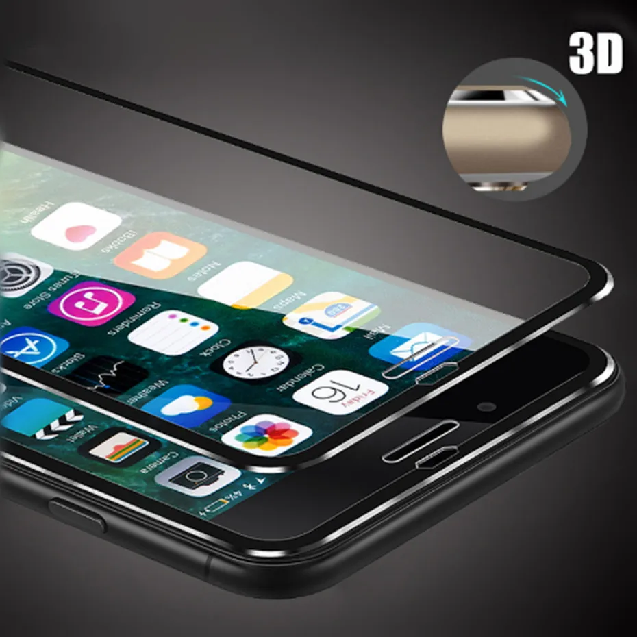 3D защитное стекло из алюминиевого сплава для iphone 6 6s 7 8 plus полное покрытие защита