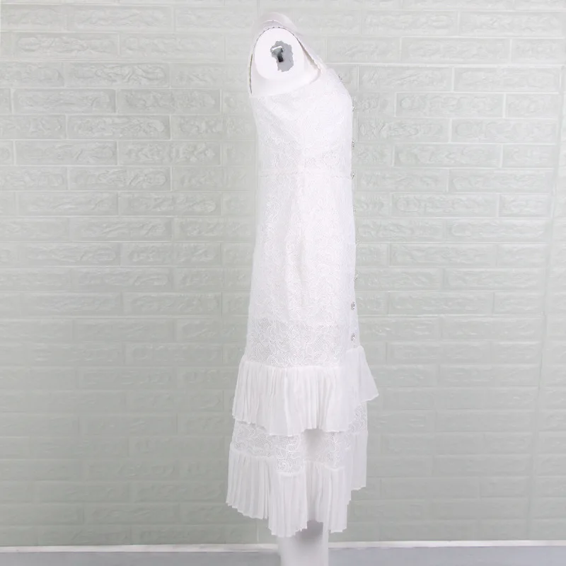 Тан Весна длинное женское платье цвет полосой шить дизайнер свободное кружевное