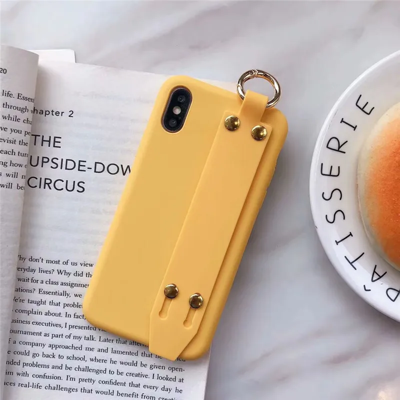 Наши предложения сплошной цвет наручный ремешок чехол для телефона iphone 6 6s 8 7plus XS