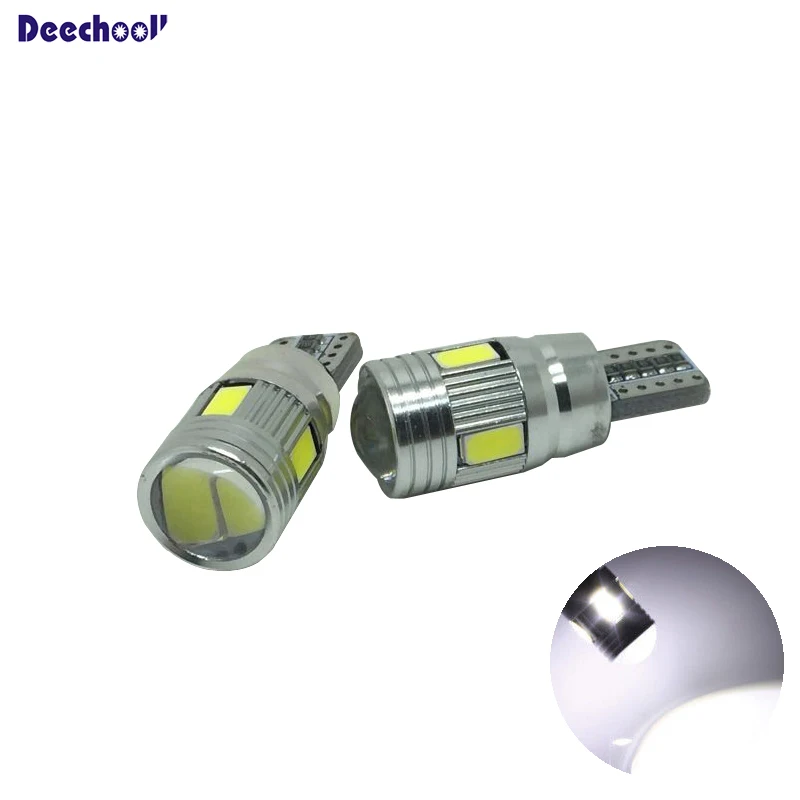 T10-6SMD-White Deechooll 2 шт Canbus светодиодный T10 W5W зазор парковочный светодиодный светильник для Volkswagen VW Eos Golf New Beetle Passat Polo Scirocco - Испускаемый цвет: T10-6SMD-White