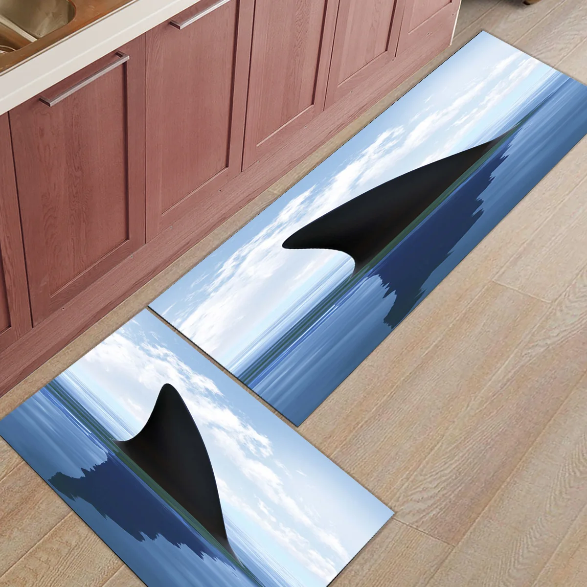 2 шт./компл. Скрытая риск челюсти Белая Акула коврик вход передняя дверь ковры