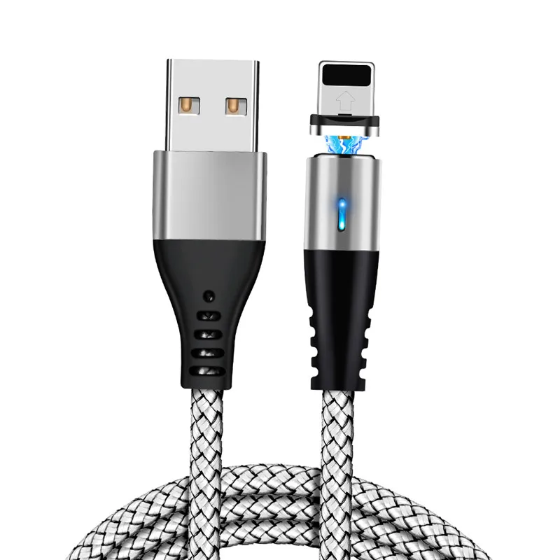 Магнитный кабель Suhach Micro usb type C для быстрой зарядки телефона Microusb type-C магнитное зарядное устройство usb c для iphone X samsung S10 Xiaomi - Цвет: Silver IOS Cable
