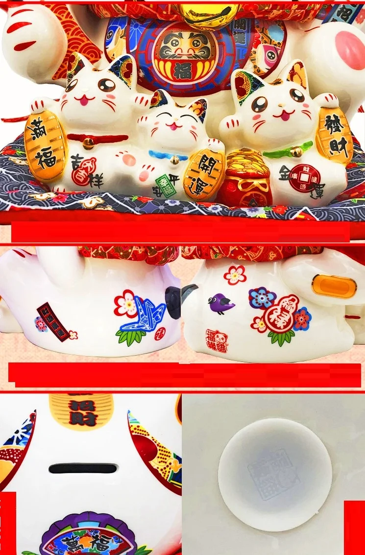 Lucky Cat Копилка фигурки животных Maneki Neko котенок керамическая копилка для кошек Домашнее украшение рабочего стола R1938