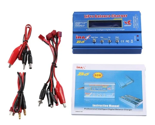 HTRC Imax B6 80 Вт Lipro NiMh Li-Ion Ni-Cd цифровой RC баланс зарядное устройство 12 В 6A адаптер питания EU/US+ кабели для зарядки - Цвет: without Power adpter