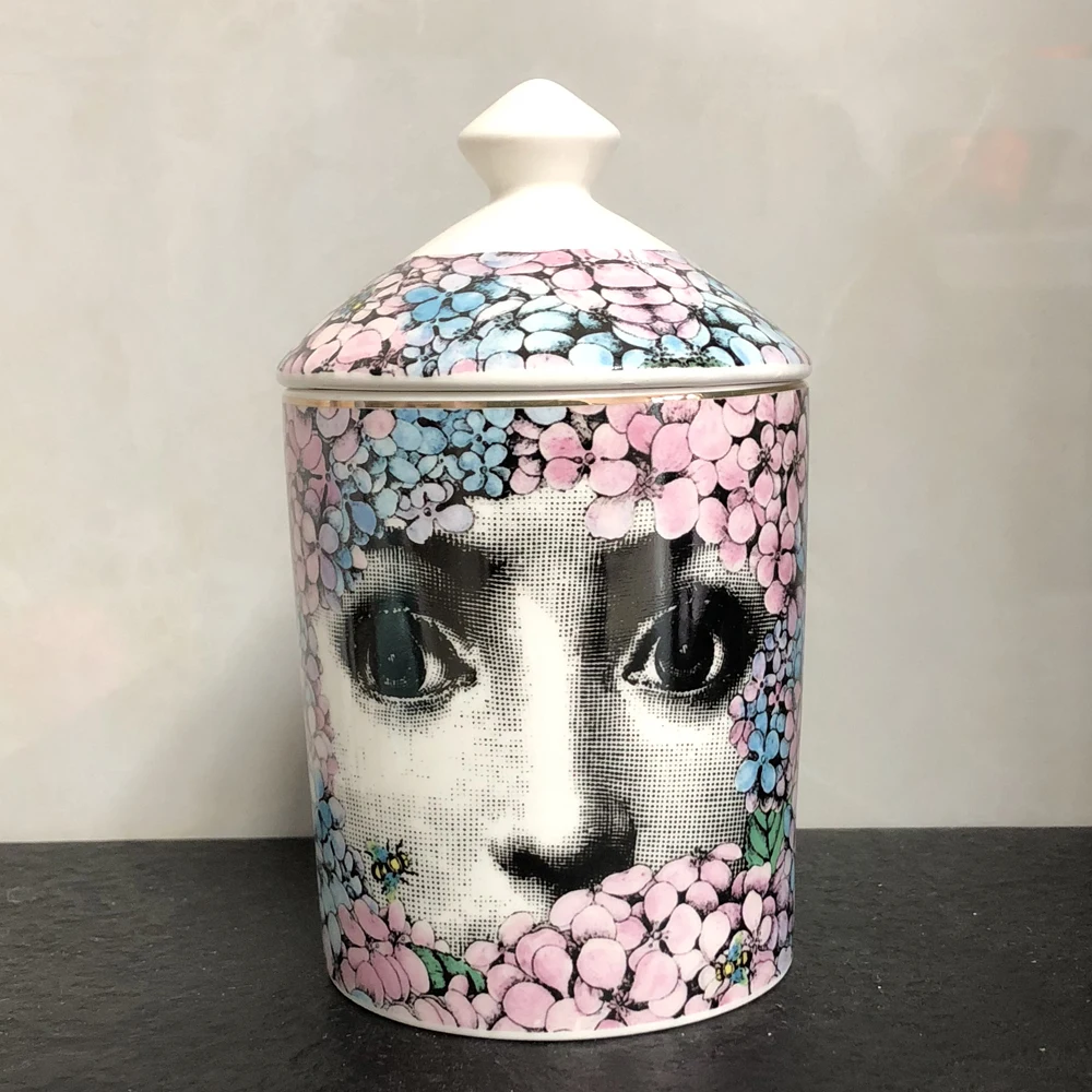 Fornazetti подсвечники Diy ручной работы свечи банка Ретро Lina ящик для хранения лица украшение дома Изысканная керамическая банка канделябры