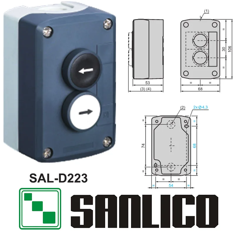 Водонепроницаемая моментальная кнопка переключателя управления станция IP65 SAL LA68H XALD222 D223 возврат пружины Водонепроницаемая моментальная кнопка переключателя управления станция IP65 SAL LA68H XALD222 D223 возврат пружины