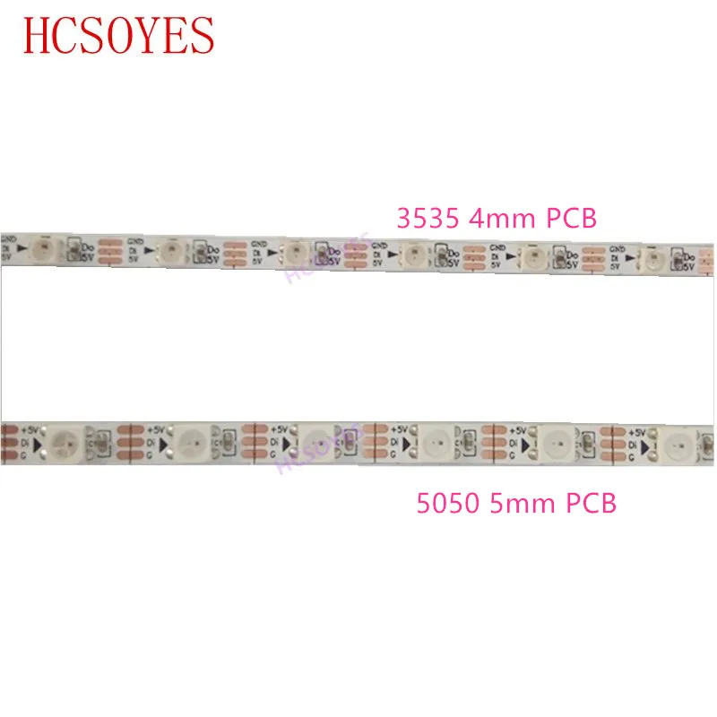 (2 м/лот) DC5V SK6812 3535 5050 60 светодиодный s/m 4 мм 5 PCB неводостойкая RGB адрессветодиодный