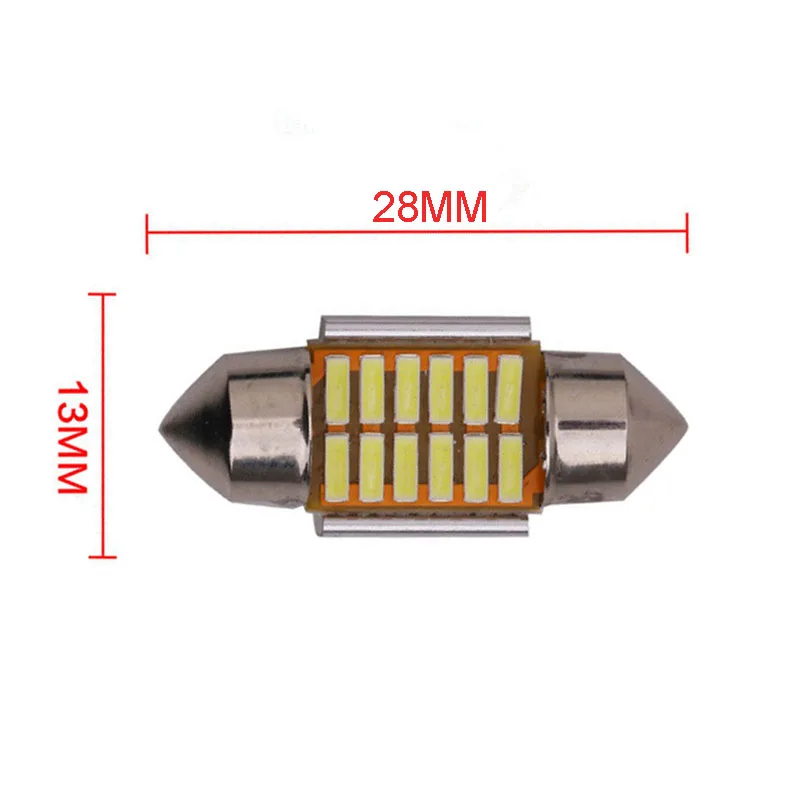 10x интерьерный светильник, фестон 28 мм 12SMD 4014, клиновидный светодиодный светильник C10W C5W, фестон, зеркальный купол, лампа для чтения, дверная лампа, белый/голубой