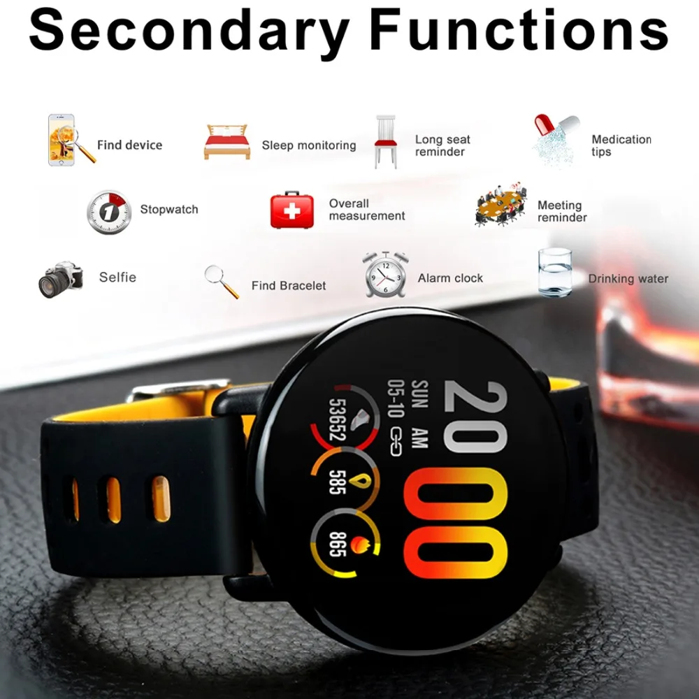 LEMDIOE ips полный сенсорный экран 3D UI спортивные Смарт часы для мужчин и женщин IP68
