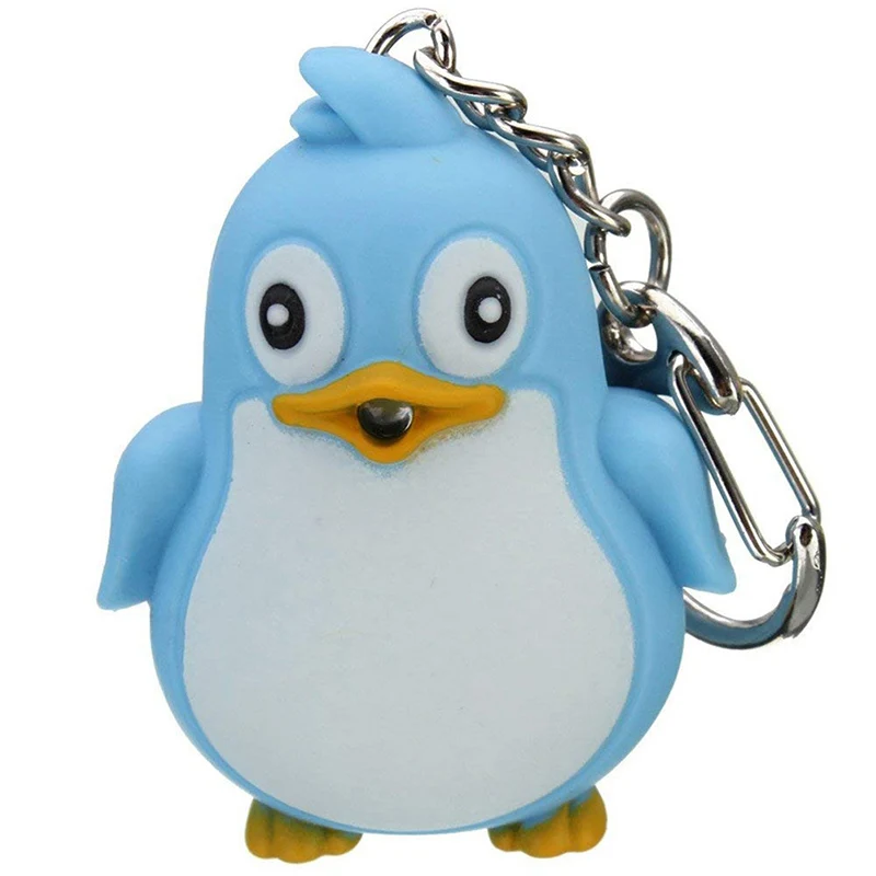 Cute Animal Penguin LED Light Vocal light keychain pendant mobile phone bag gift