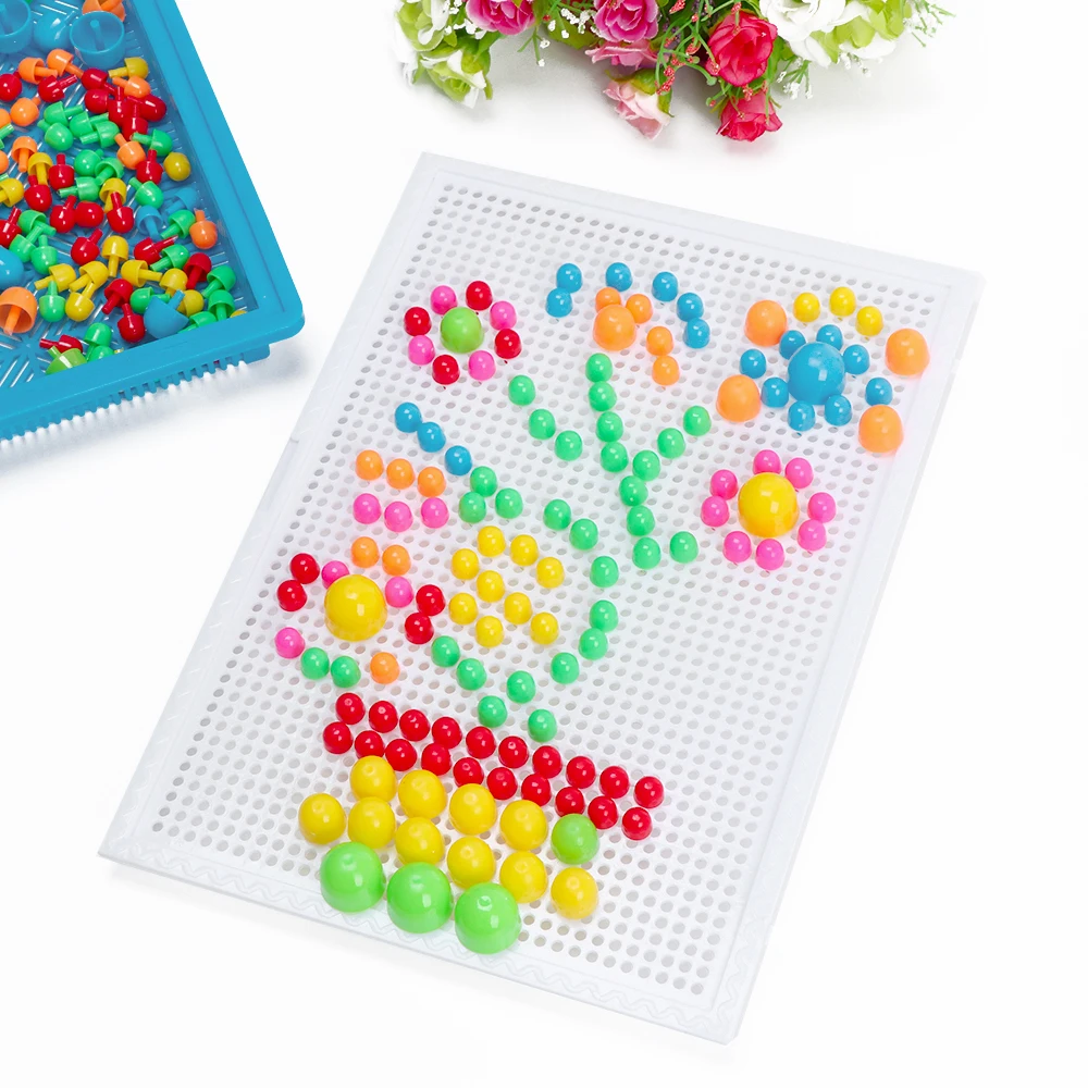 Забавная головоломка Peg Board 296 колышки Ранние развивающие игрушки креативная мозаика детская игрушка-Паззл детский подарок