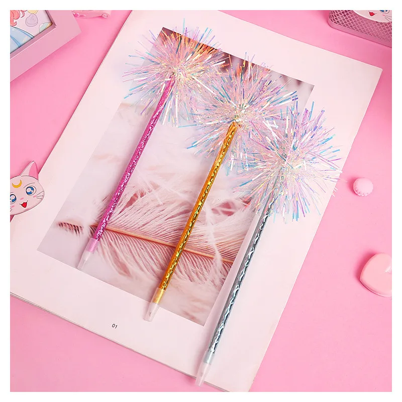 

Hot Sale Kawaii Glitter Ballpoint Pen Creative Rainbow Color Gel Pens 0.5mm Novelty Stationery For Kids Free Shipping