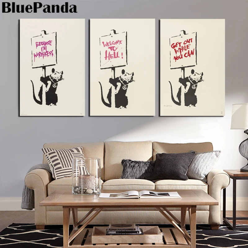 Бренд Mouse Hold уличный художественный плакат граффити холст живопись HD картинки