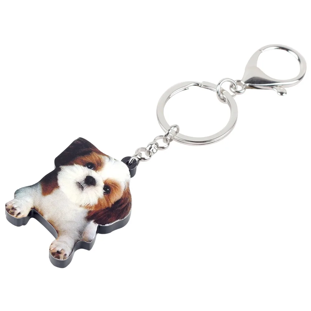 WEVENI акриловые милые китайские Shih Tzu собака брелок искусственные украшения для