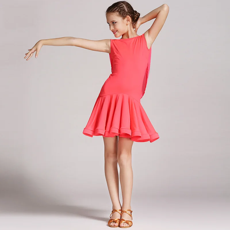 Латинское танцевальное платье для девочек Одежда латинских танцев Детская