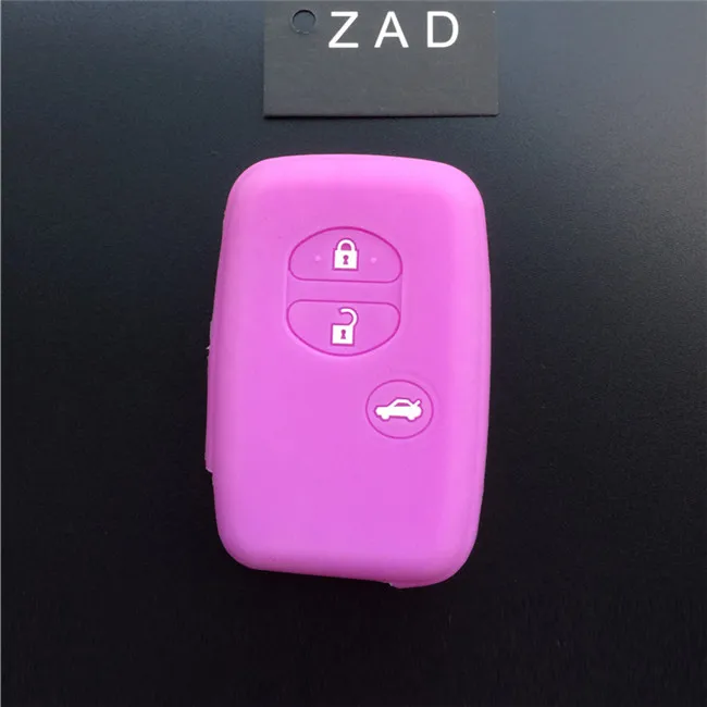ZAD силиконовый защитный чехол для ключей TOYOTA Camry Highlander Prado Crown Land Cruiser Prius Aqua Hilux Rav4 чехол для ключей автомобиля - Название цвета: Фиолетовый