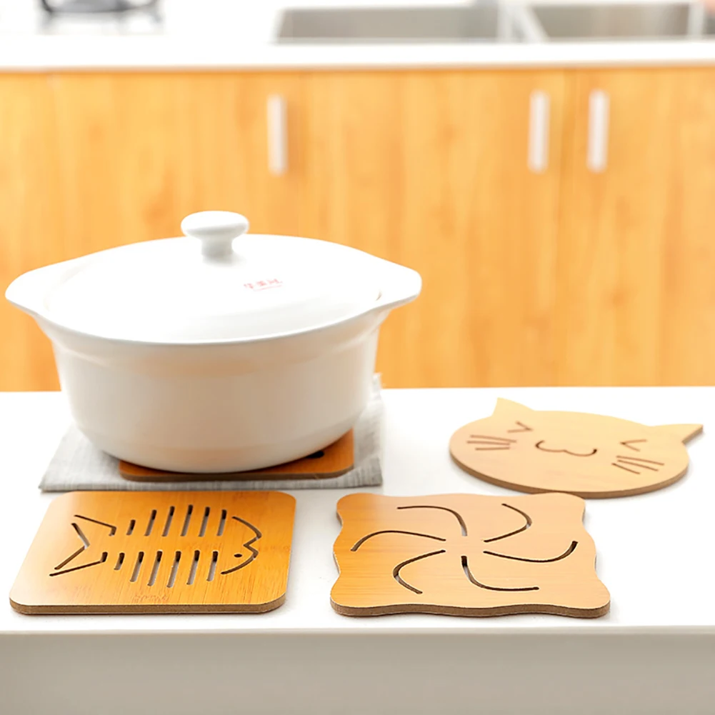 Бамбуковые Подставка под горячее мультфильм милый Placemat пластины коврик для
