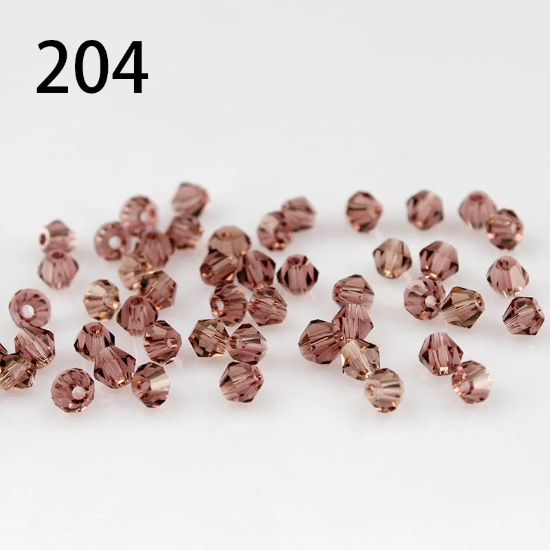 204 Торговля хрусталь, класс AAA бусины 100 шт/партия 4 мм Bicone Beads 5328/5301 Шарм свободные бусины для одежды «сделай сам» - Цвет: 204