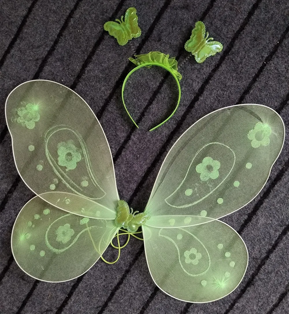 1 компл. Косплэй Tinkerbell волшебная фея-пачка Наряжаться принцессы Праздничное платье для девочки платье для дня рождения зеленый Детский костюм для Хеллоуина с крыльями