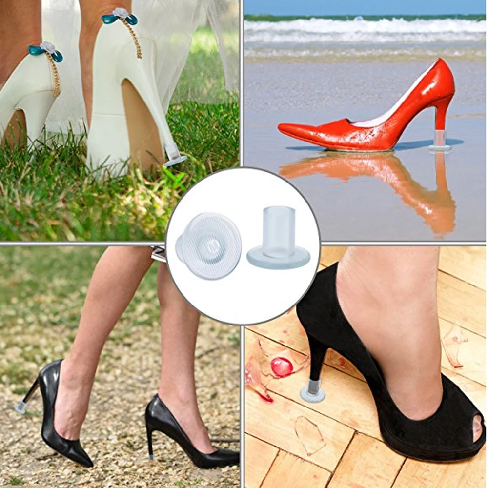 40 Pairs / Lot Heel Stopper High Heeler Antislip Silicone Heel Protectors Stiletto Dancing Covers For Bridal Wedding Party Favor images - 6