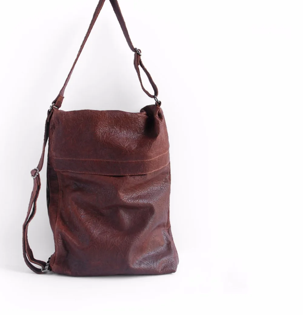 Повседневная сумка из воловьей кожи большой вместимости в японском и корейском