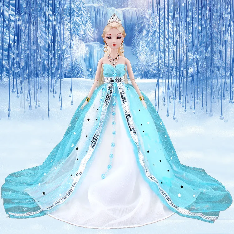 Сине розовое шифоновое платье вечернее одежда наряд для 1/6 BJD Xinyi Kurhn Барби FR Эльза