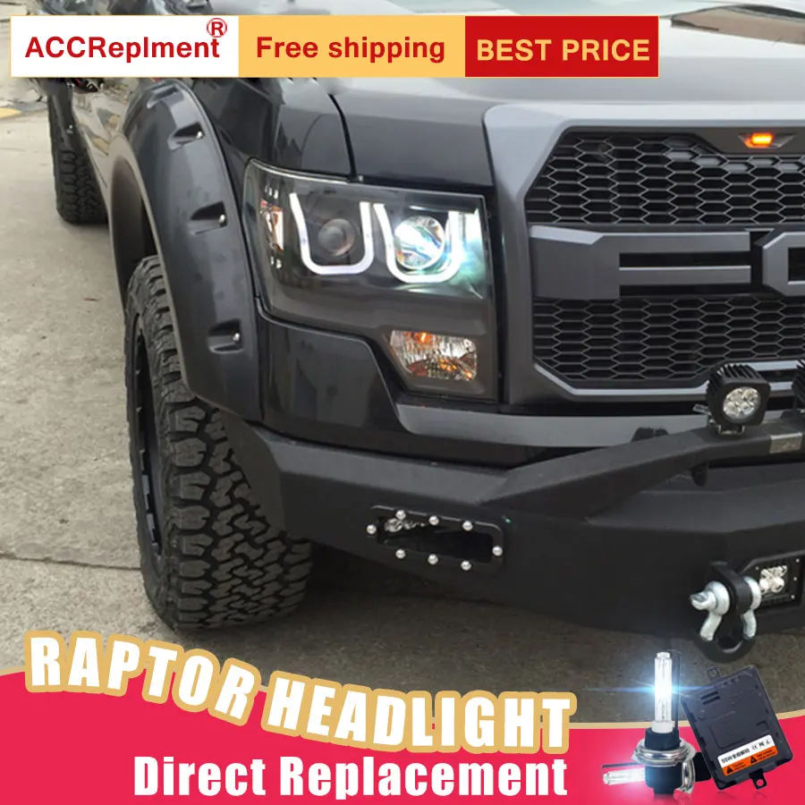 2 шт. светодиодный фары для Ford raptor 2009-2014 автомобиля Ангельские Глазки ксенон HID
