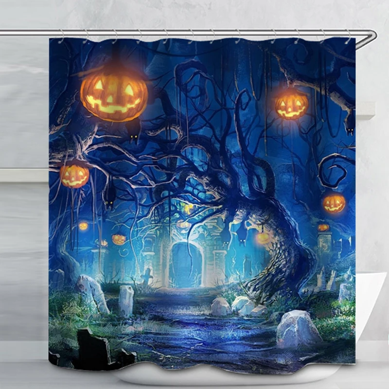 Смешанный цвет 3D цифровая печать ужас Хэллоуин занавес для замка