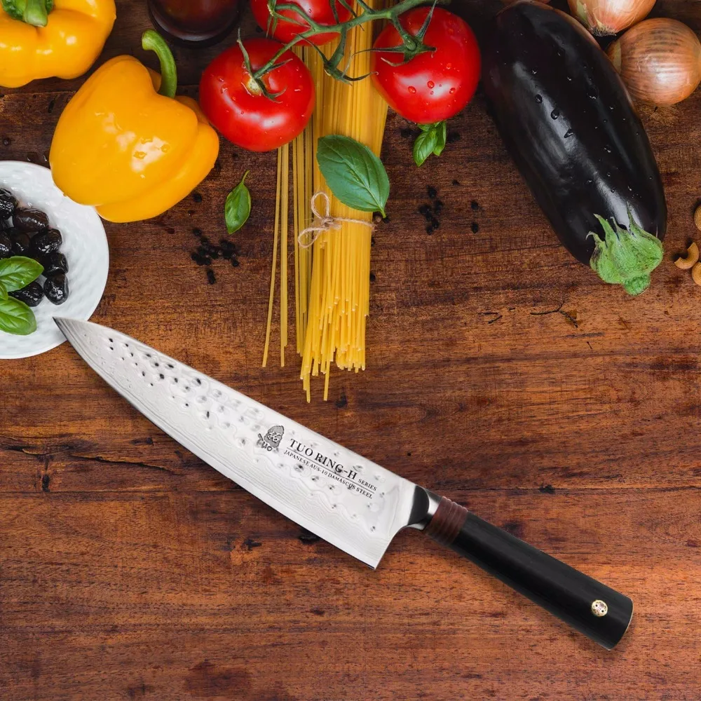 Нож шеф повара 8 дюймов AUS 10 японской дамасской Сталь Кухня разделочная доска для