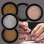 Миниатюрные Стальные Бусины в форме икры, 1 бутылочка, 0,4 мм0,6 мм, 3D украшения для ногтей, золотые, серебряные, серые шпильки, аксессуары для дизайна ногтей, стразы, TR026