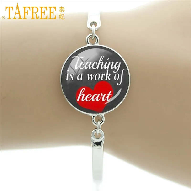 TAFREE Teacher это тяжёлая работа браслеты с сердцем любовь школьные учителя открытые