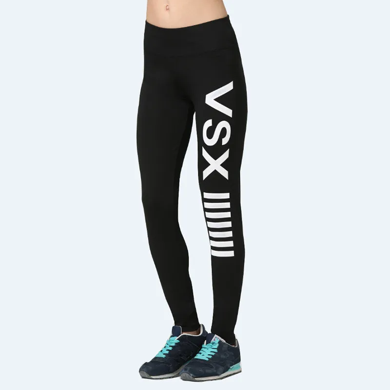 Женские леггинсы VSX Стрейчевые Леггинсы с принтом в полоску S XL эластичные