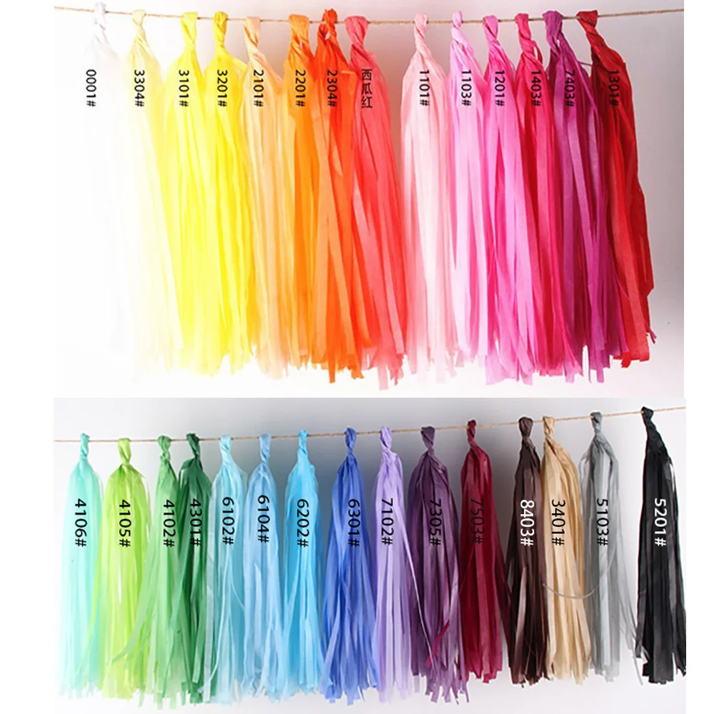 

14 Inch Tissue Paper Tassel Garland DIY Wedding Decoration New Year banners 2018 Party Paper Flower Birthdays Party Decorations