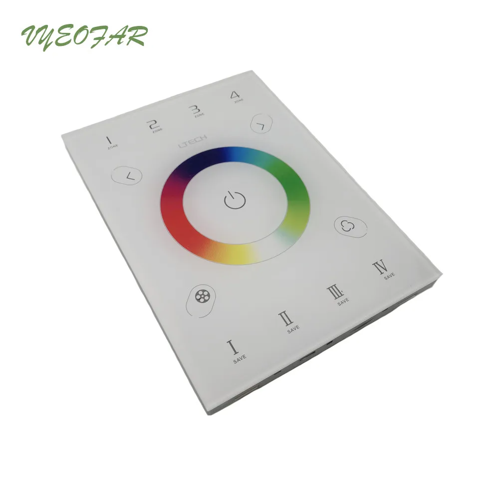 Led RGB контроллер UX7 Стекло сенсорный Панель RF 2,4 ГГц и DMX512 мульти-зона 4 зоны РФ Беспроводной дистанционного R4-5A R4-CC R4-3A приемник