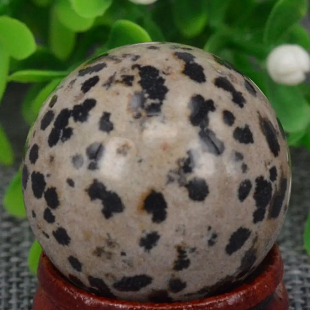 

(1.2")30MM Natural Gemstone Dalmation Jasper Sphere Crystal Globe Ball Chakra Healing Reiki Stone Carving Crafts