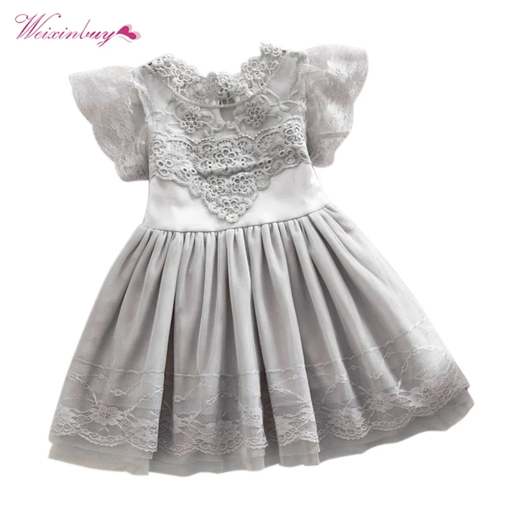 Children Girls Dress Summer Toddler Baby Kids Lace Tulle Floral Princess Tutu 2-7Y | Детская одежда и обувь