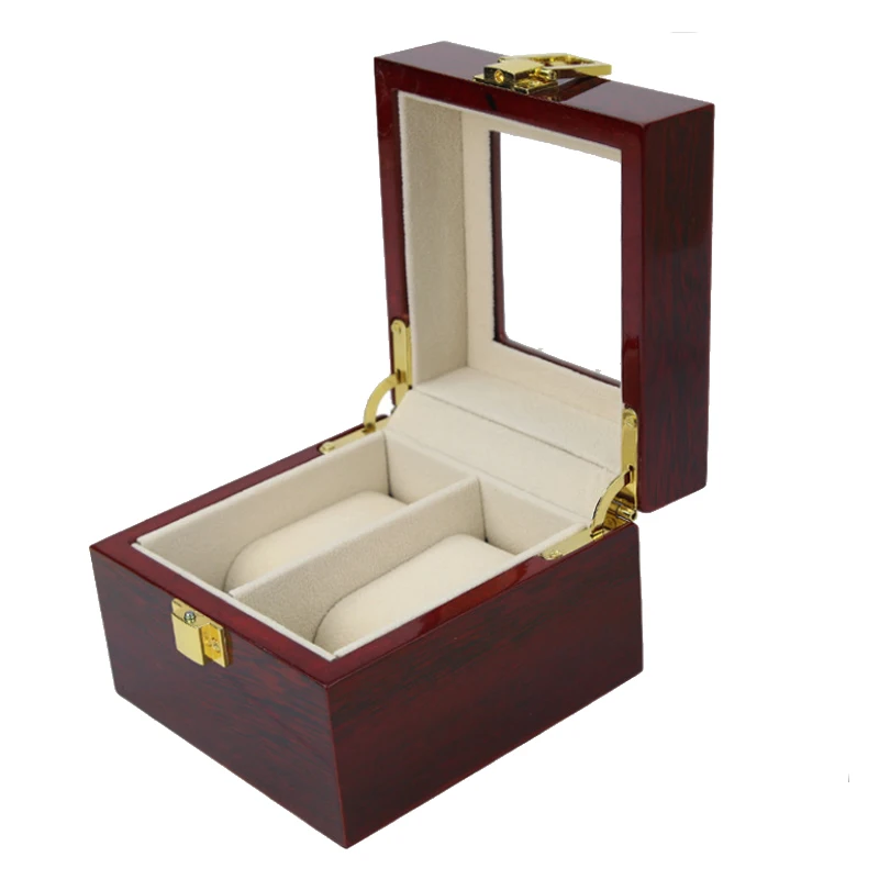 2019 Luxury 2 Grids Handmade Wood Watch Box Clock Case Time for Holding | Наручные часы