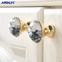 luxury gold czech crystal round cabinet door knobs and handles furnitures cupboard wardrobe drawer pull handle