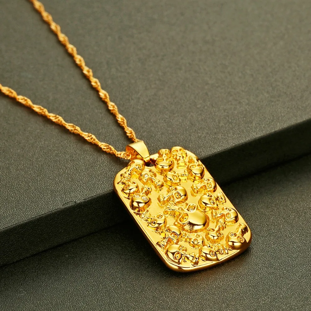 Чэнсюнь США скелет смерти армейский Военный стиль Кулон Ожерелье для мужчин