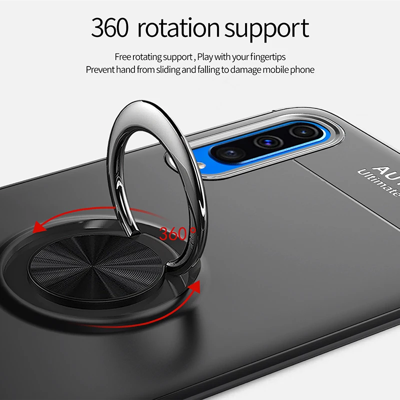 Подставка с магнитным кольцом чехол для Samsung Galaxy A50 A30 ударопрочный ТПУ