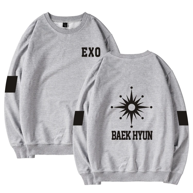 Женская толстовка с капюшоном Kpop EXO корейский Модный свитшот для фанатов Женский