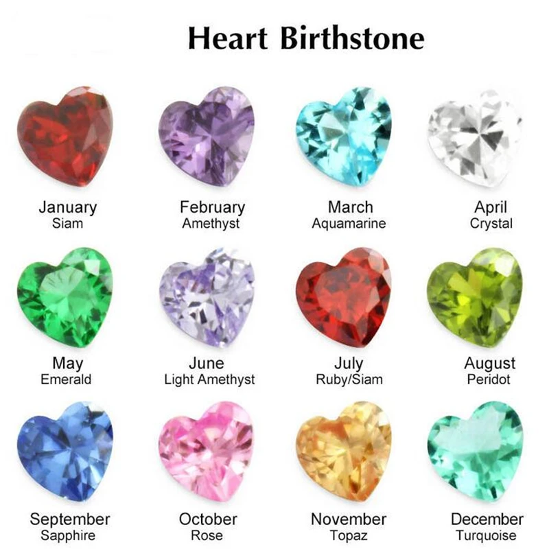 Высококачественный фианитовый камень в форме сердца для дня рождения плавающий